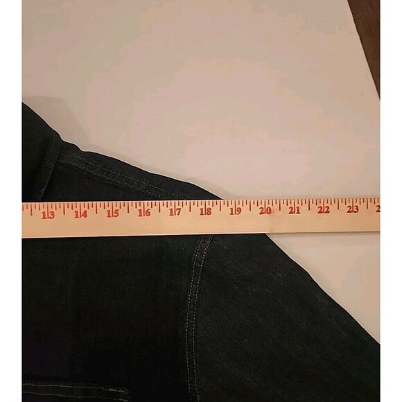 Wrangler Denim  Long Sleeve Button Up Shirt Mens Indigo Size M Pearl Snap Wester - Picture 7 of 10